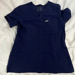 Womens navy slim one pocket Catarina scrub top